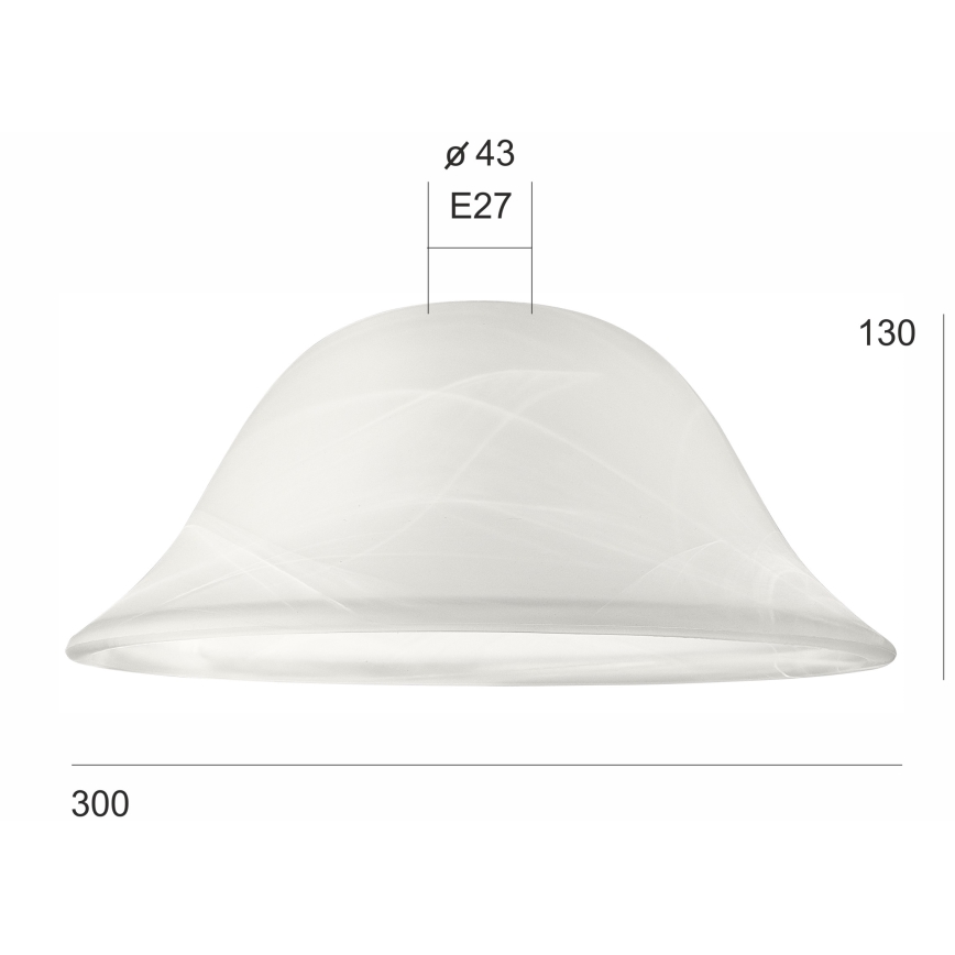 Replacement glass for chandelier SFERA E27 130x300 mm white