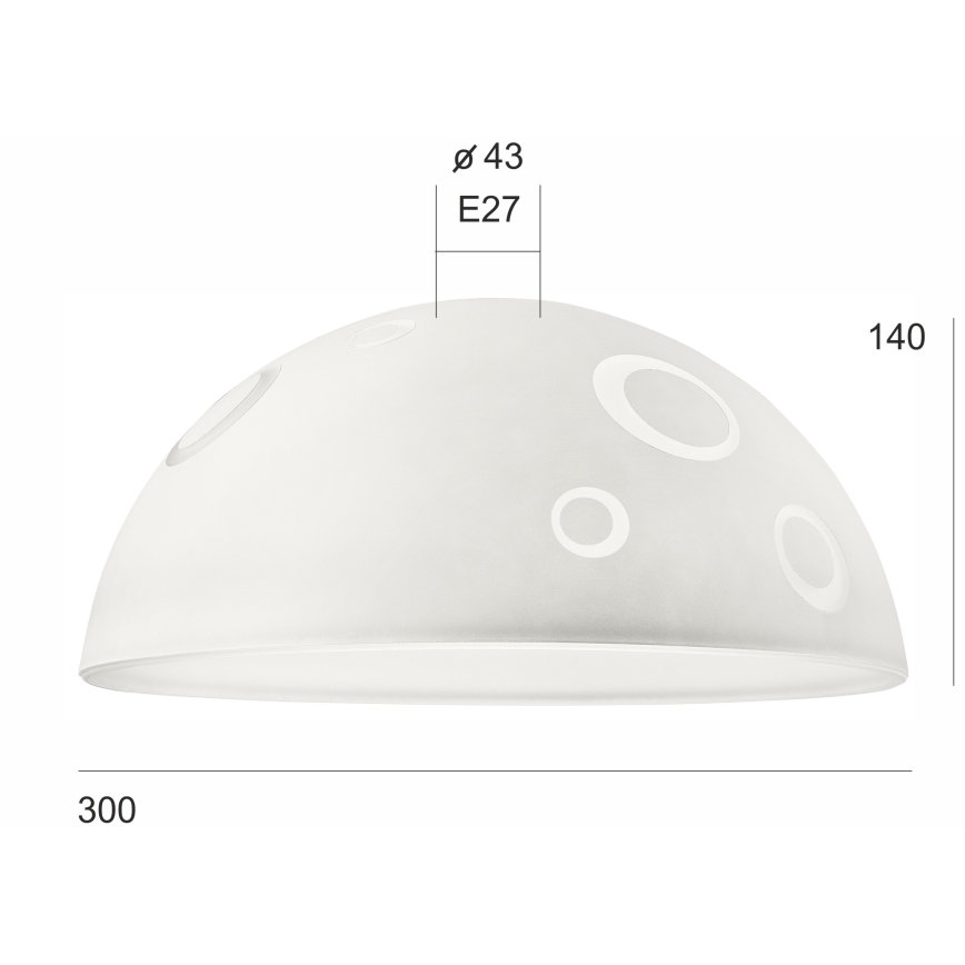 Replacement glass for chandelier SFERA E27 140x300 mm white