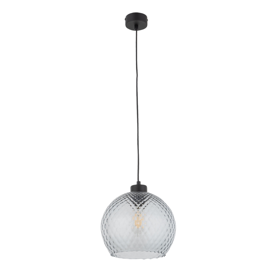 Replacement glass shade for DEVON E27 chandelier and wall light, Ø 18 cm, smoked grey
