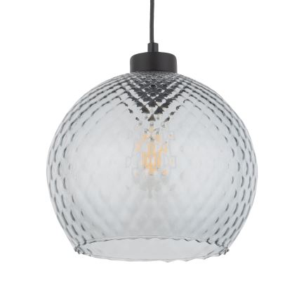 Replacement glass shade for DEVON E27 chandelier and wall light, Ø 18 cm, smoked grey