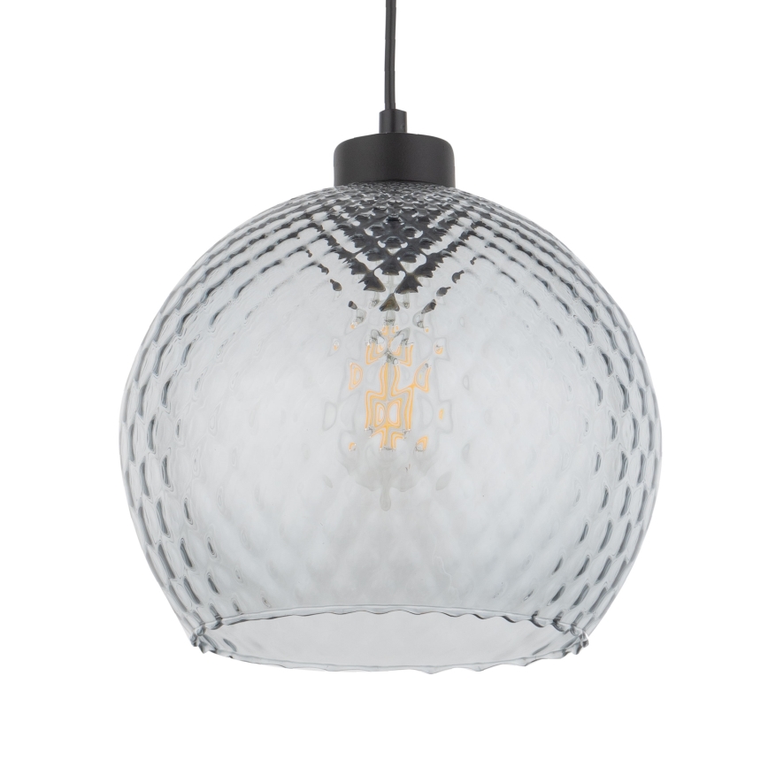 Replacement glass shade for DEVON E27 chandelier and wall light, Ø 18 cm, smoked grey