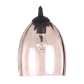 Replacement glass shade for E27 chandelier, 17 cm Ø, smoked beige