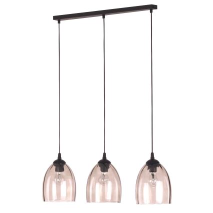 Replacement glass shade for E27 chandelier, 17 cm Ø, smoked beige