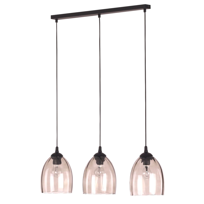 Replacement glass shade for E27 chandelier, 17 cm Ø, smoked beige