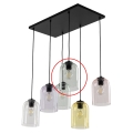 Replacement glass shade for E27 chandelier, Ø 14 cm, smoked green