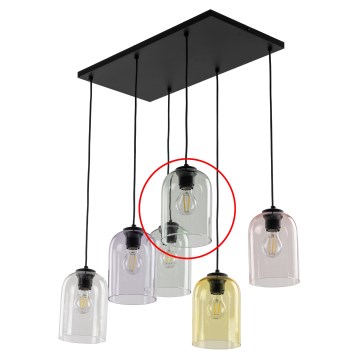 Replacement glass shade for E27 chandelier, Ø 14 cm, smoked green