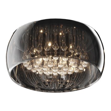 Replacement glass shade for G9 chandeliers and ceiling fixtures — 50 cm diameter, smoked grey