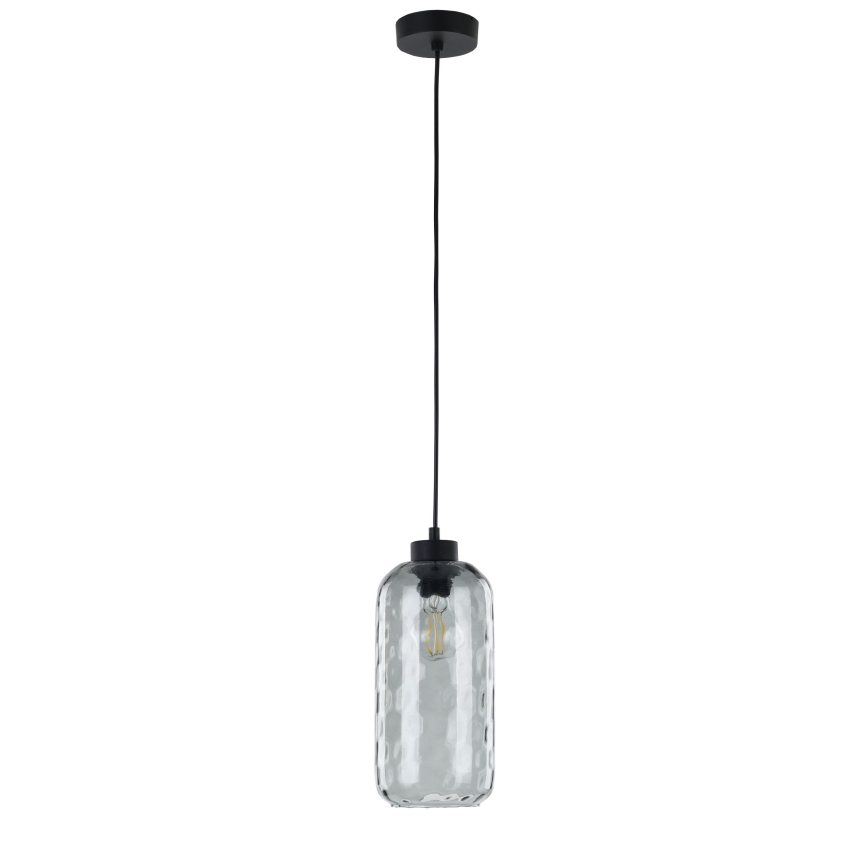 Replacement glass shade for KARO E27 chandelier, Ø 14 cm, smoked grey