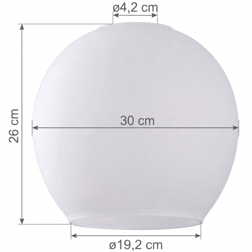 Replacement glass shade for KULA E27 chandelier, 30 cm diameter, white