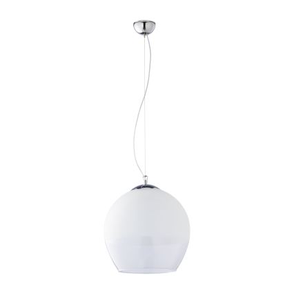 Replacement glass shade for KULA E27 chandelier, Ø 38 cm, white/clear