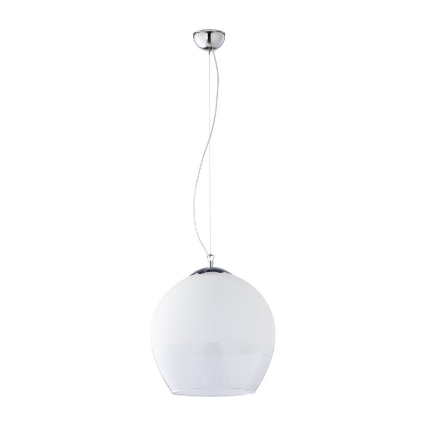 Replacement glass shade for KULA E27 chandelier, Ø 38 cm, white/clear