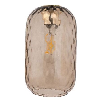 Replacement glass shade for PESCARA chandelier and wall sconce, E27 socket, 14 cm diameter, smoked brown