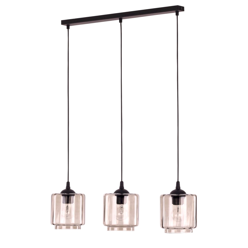 Replacement glass shade for POBO chandelier, E27, Ø 15 cm, smoked beige