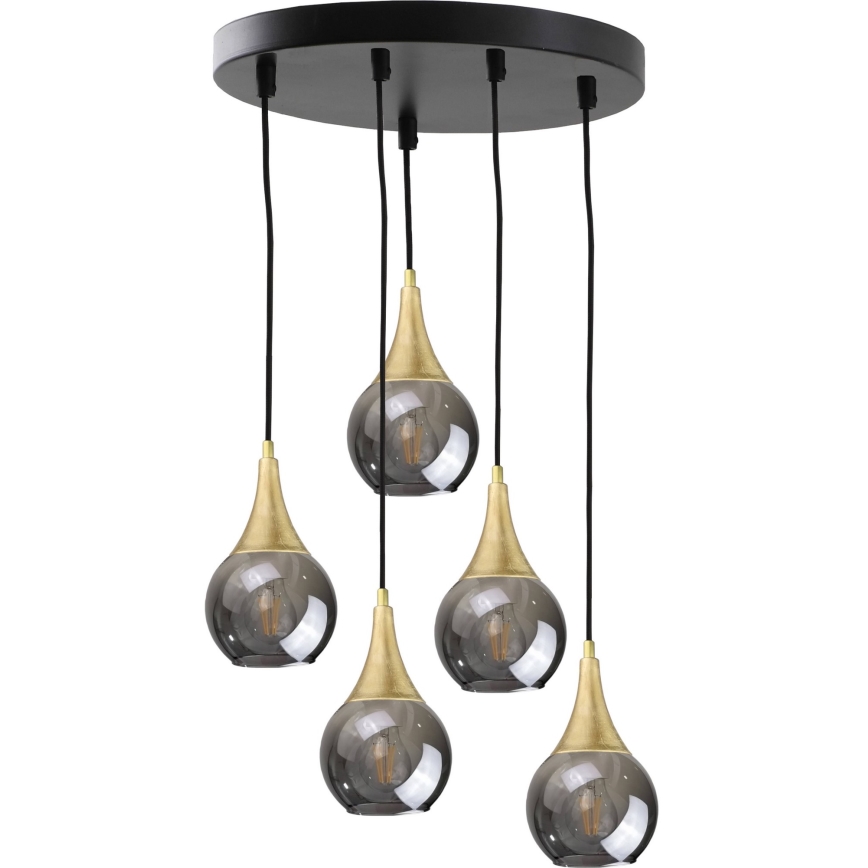 Replacement glass for chandelier LACRIMA SMOKY E27 d. 15 cm black smoky