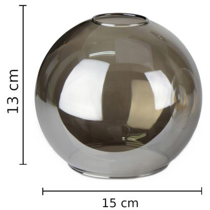 Replacement glass for chandelier LACRIMA SMOKY E27 d. 15 cm black smoky