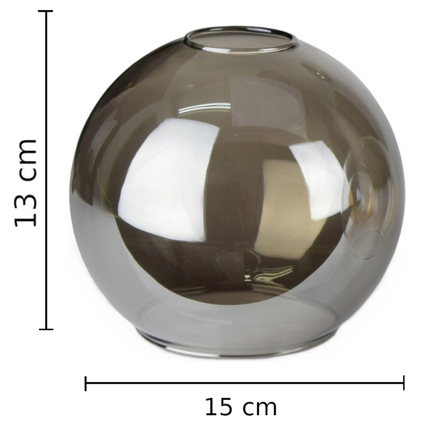 Replacement glass for chandelier LACRIMA SMOKY E27 d. 15 cm black smoky