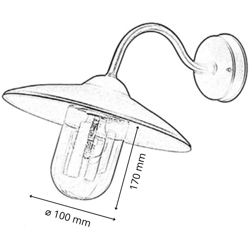 Replacement glass E27 170x100 mm