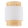 Replacement lampshade for BOHO E27 table lamp and chandelier, Ø 20 cm, rattan/white