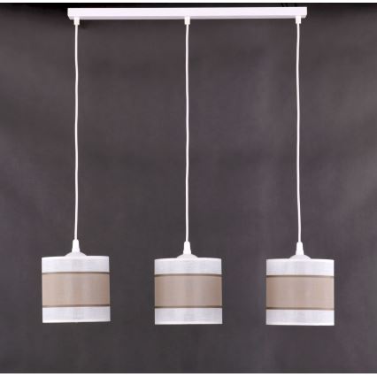 Replacement lampshade for CATTLEYA E27 chandelier, white/brown
