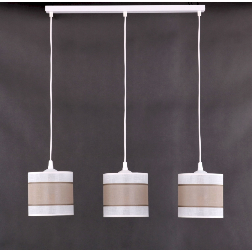 Replacement lampshade for CATTLEYA E27 chandelier, white/brown