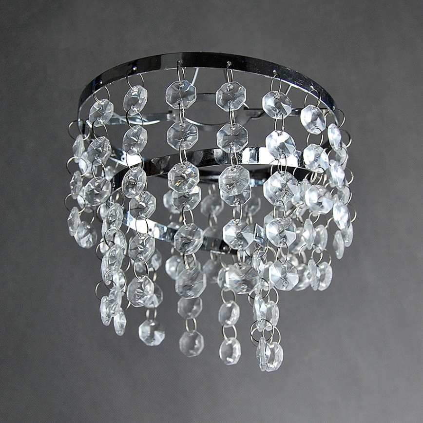 Replacement lampshade for RIM E14 ceiling light, glossy chrome/clear