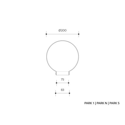 Replacement lampshade for wall light PARK E27 d. 20 cm smoky prismatic
