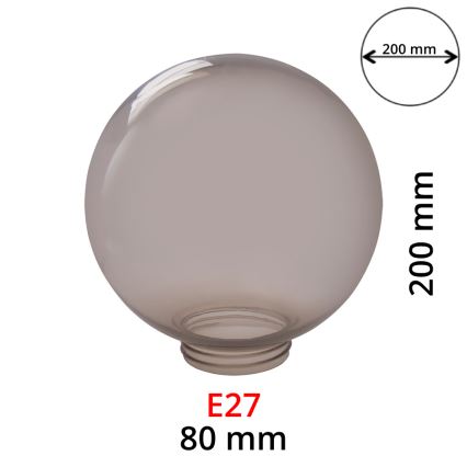 Replacement smoky lampshade for wall lights E27 d. 20 cm