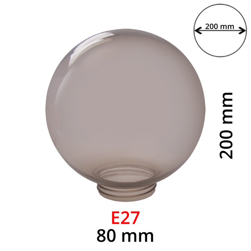 Replacement smoky lampshade for wall lights E27 d. 20 cm