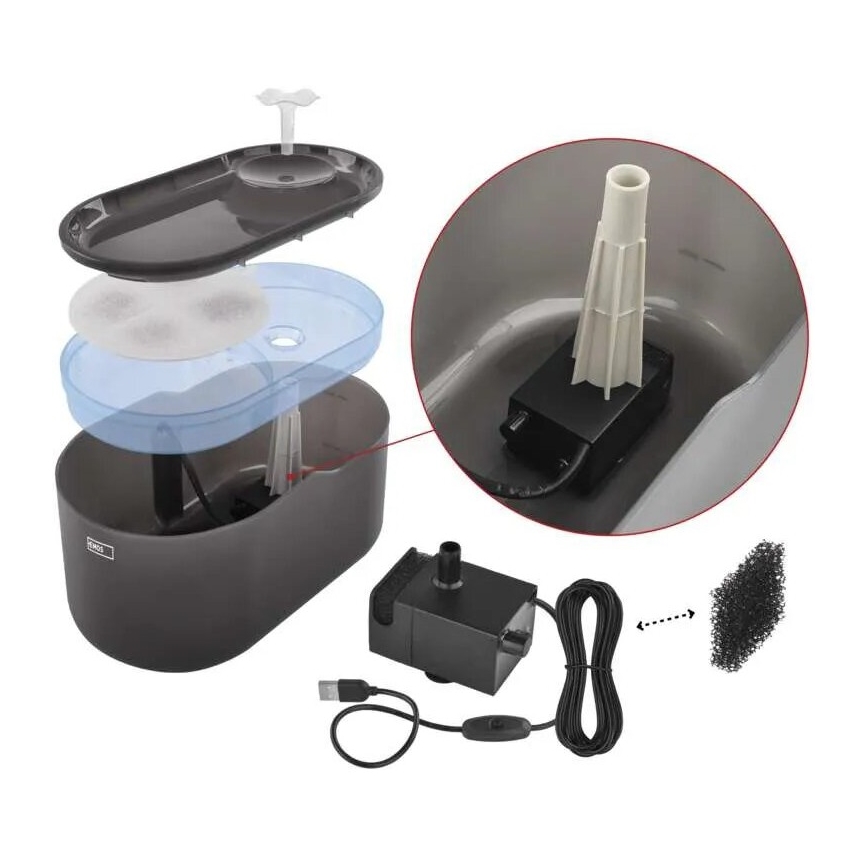 Replacement water pump for smart water fountains black