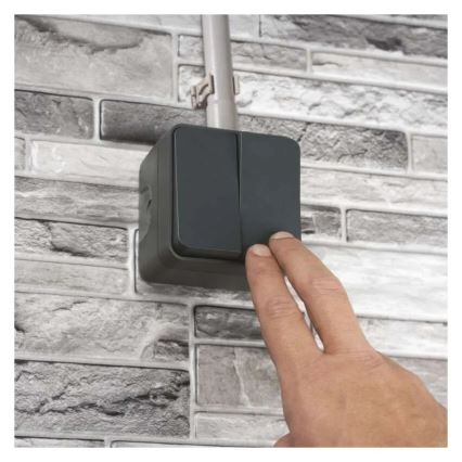 Residential 2-button alternating switch No. 6+6 IP55 anthracite