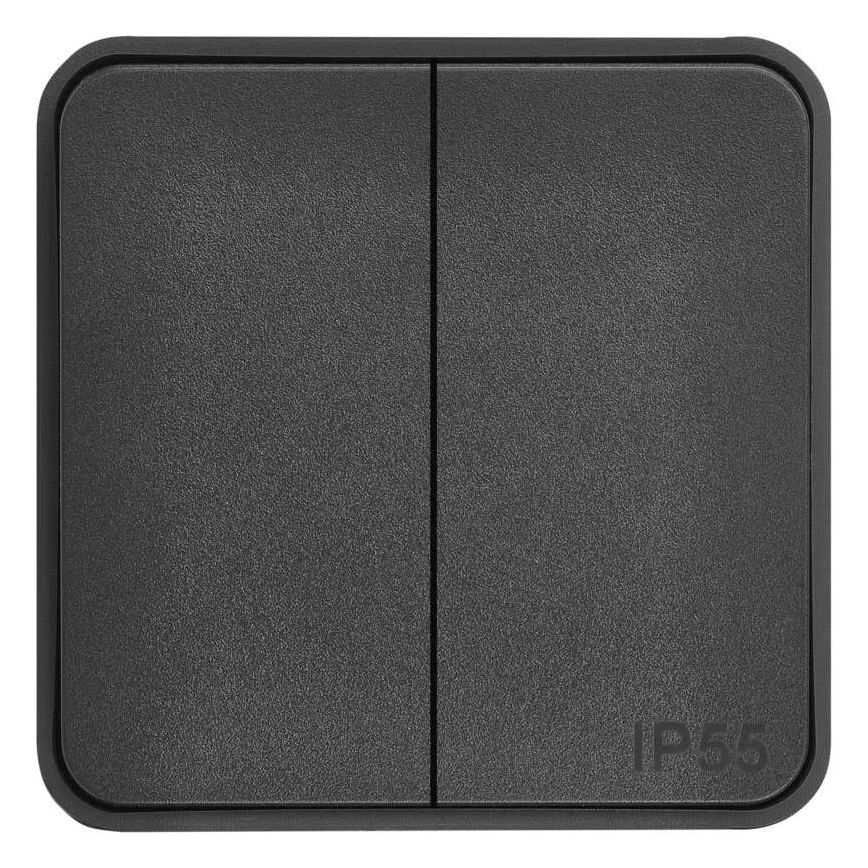 Residential 2-button alternating switch No. 6+6 IP55 anthracite