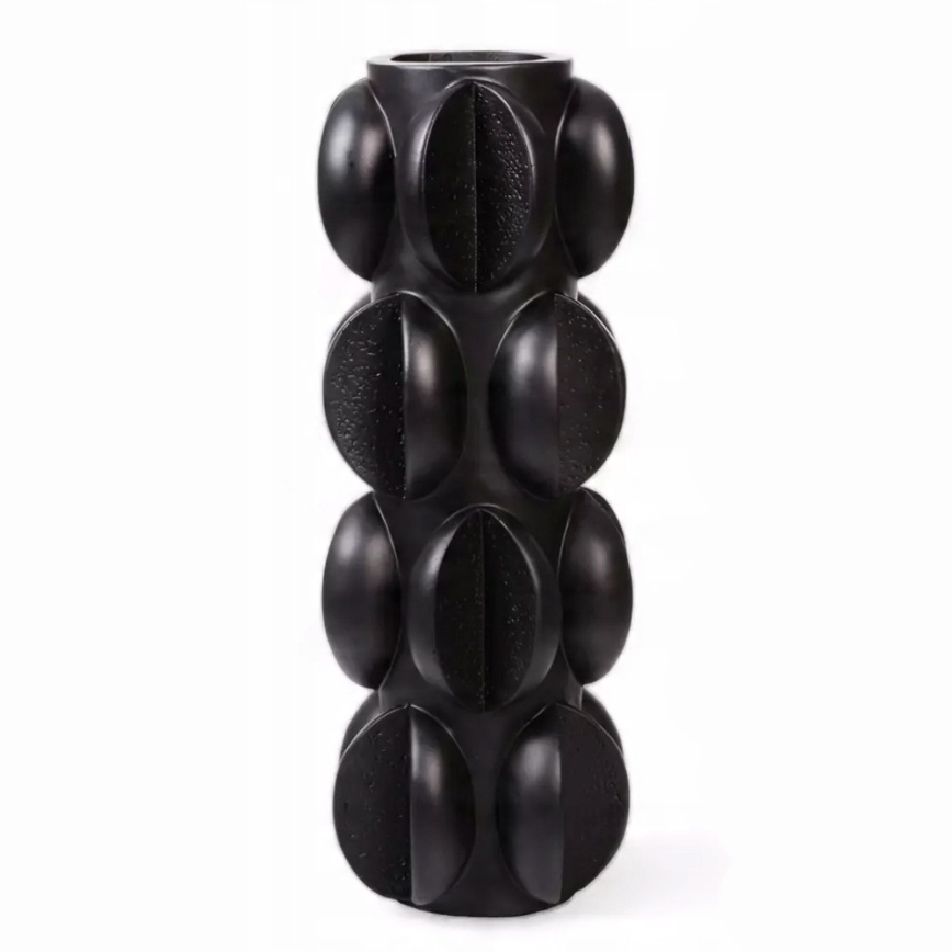 Resin Vase 37 x 15 cm, Matte Black