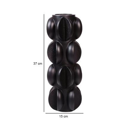 Resin Vase 37 x 15 cm, Matte Black