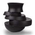 Resin Vase 38 x 33 x 36 cm, Matte Black