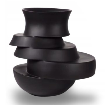 Resin Vase 38 x 33 x 36 cm, Matte Black