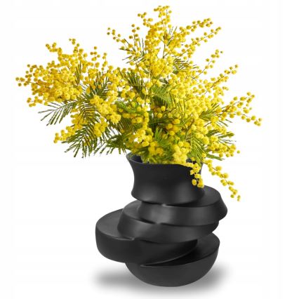 Resin Vase 38 x 33 x 36 cm, Matte Black