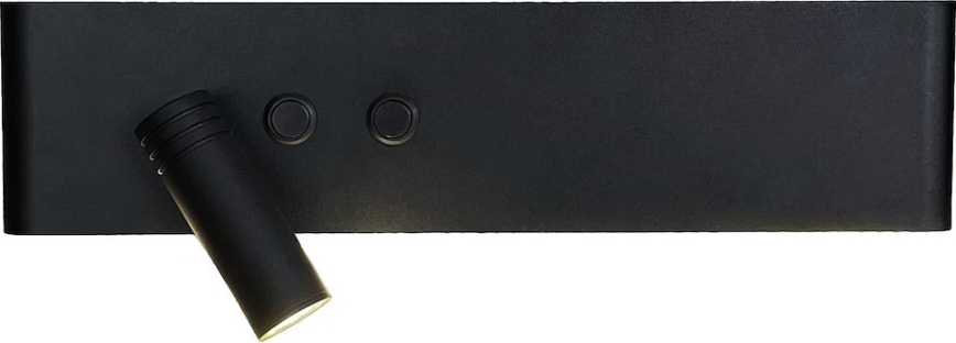 RESORT LED wall-mounted spotlight, 10W/230V + 3W LED, black, left-hand