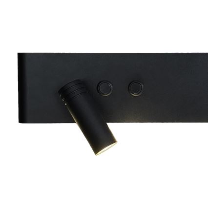 RESORT LED wall-mounted spotlight, 10W/230V + 3W LED, black, left-hand
