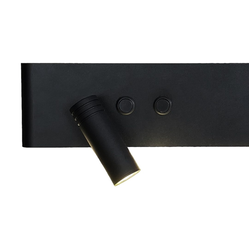 RESORT LED wall-mounted spotlight, 10W/230V + 3W LED, black, left-hand