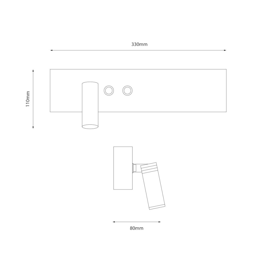 RESORT LED Wall Spotlight LED/10W/230V + LED/3W — White, Left