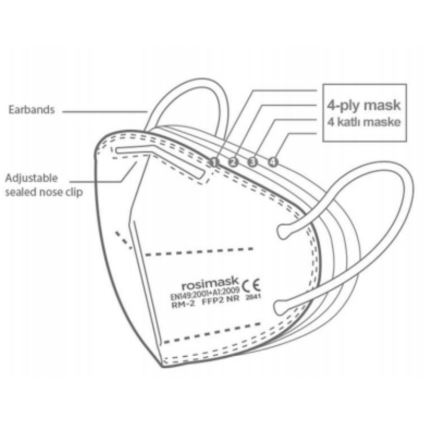 Respirator children's size FFP2 ROSIMASK MR-12 NR blue 1pc