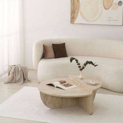 REST coffee table, beige marble finish