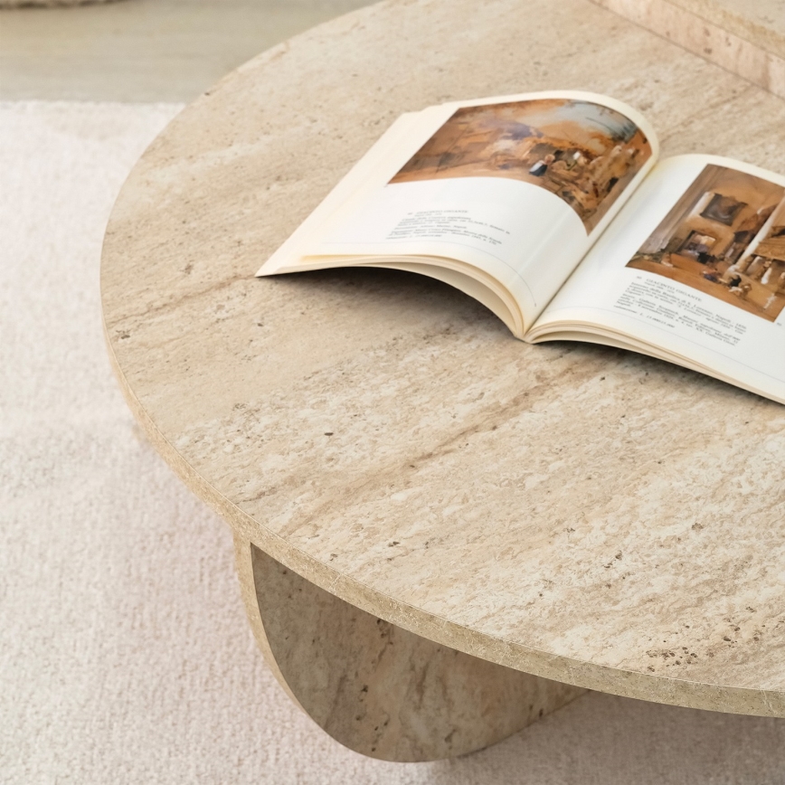 REST coffee table, beige marble finish