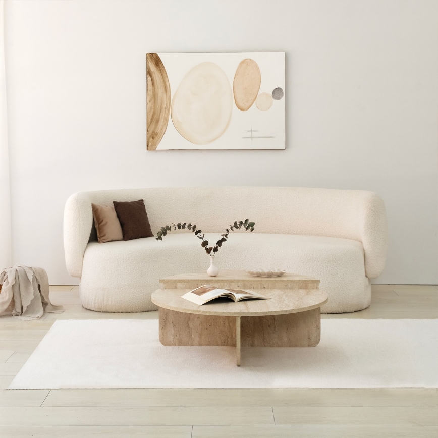 REST coffee table, beige marble finish