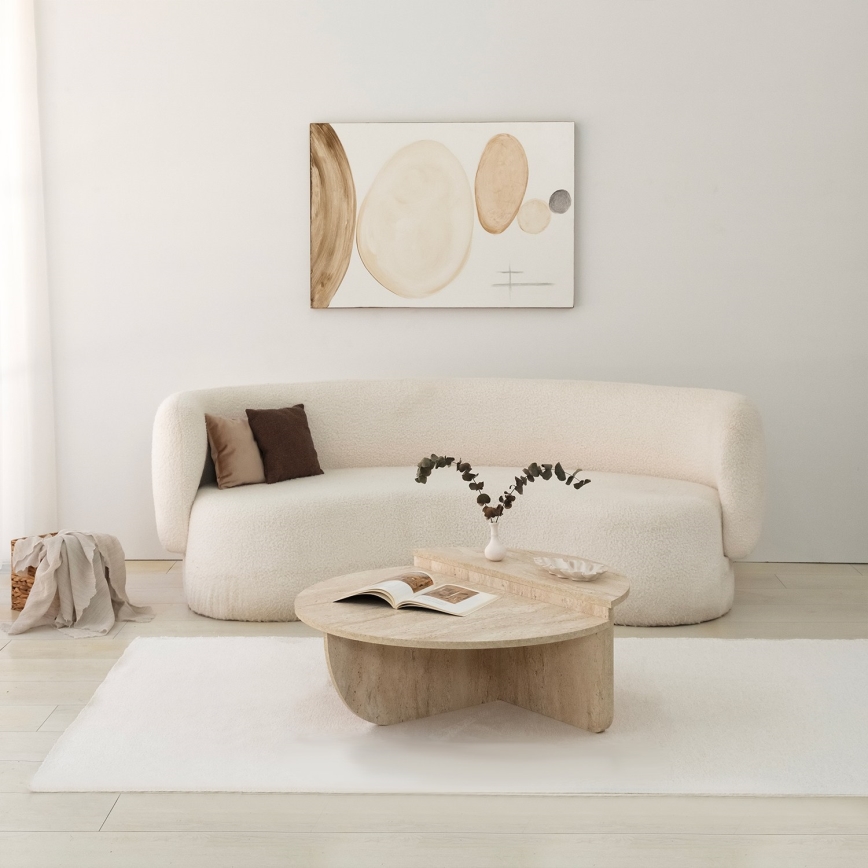 REST coffee table, beige marble finish