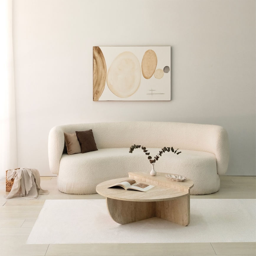 REST coffee table, beige marble finish