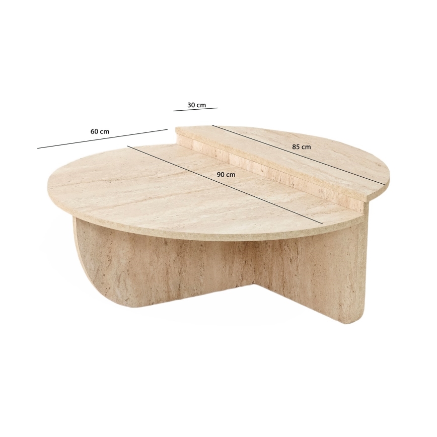 REST coffee table, beige marble finish