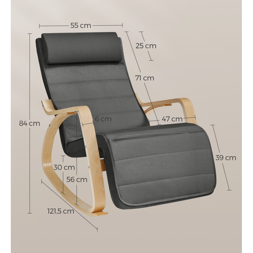 RESTLY Dark Gray Rocking Chair