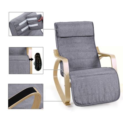 RESTLY Gray Rocking Chair