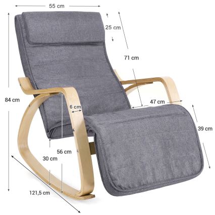 RESTLY Gray Rocking Chair